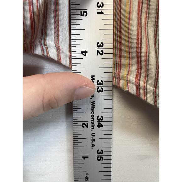 Max Studio Shirt Womens 2XL White Multi Stripe Side Tie Asymmetrical Hem - Picture 4 of 9